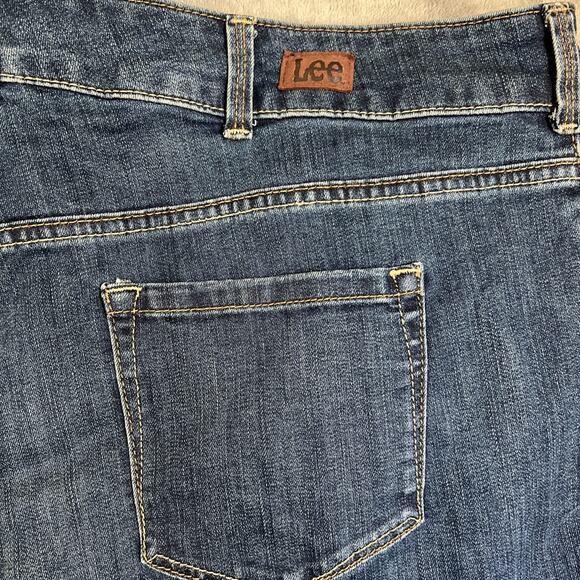 Lee Jeans Women's 22W Blue Relaxed Fit Straight Leg High Rise Stretch Denim - Picture 7 of 12